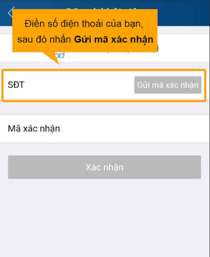 Nhập các thông tin cá nhân để đăng ký