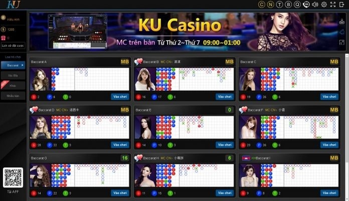 Ku Casino có giao diện web đẹp mắt